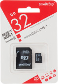 Карта памяти 32Gb microSDHC Card Ciass 10, UHS-I. Smartbuy.