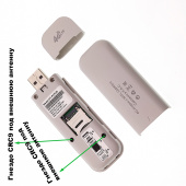 Модем OT-PCK29. USB 4G LTE Wi-Fi. microSD до32GB. 2 гнезда CRC9. 